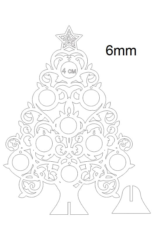 Laser Cut Decorative Christmas Ball Display Tree