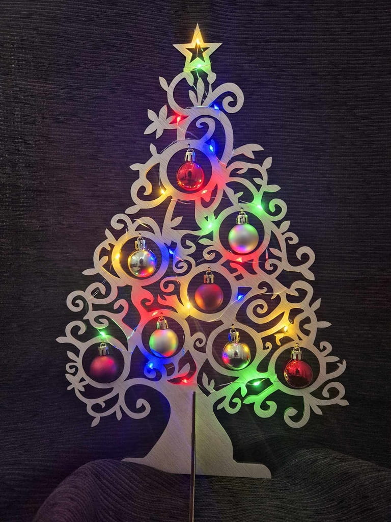 Laser Cut Decorative Christmas Ornament Display Tree