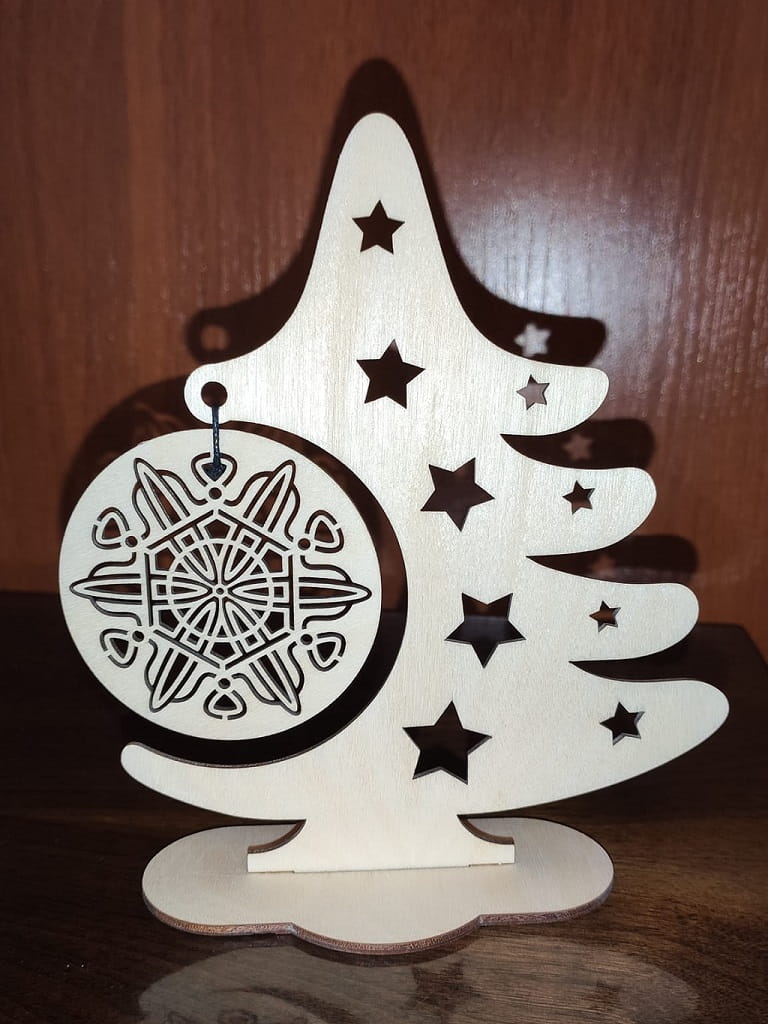 Laser Cut Christmas Tree Ornament Holder