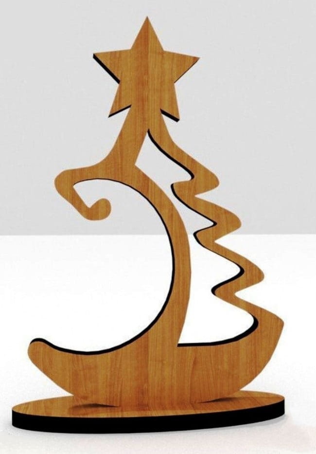 Laser Cut Christmas Tree Ornament Holder Stand