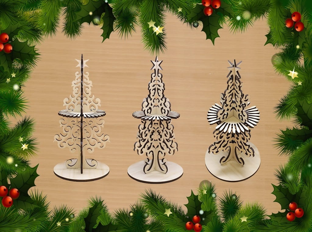 Laser Cut Decorative Christmas Tree Napkin Holder