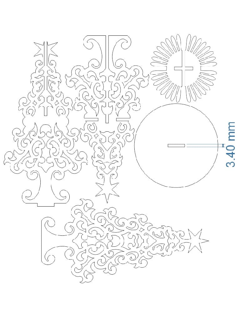 Laser Cut Decorative Christmas Tree Napkin Holder