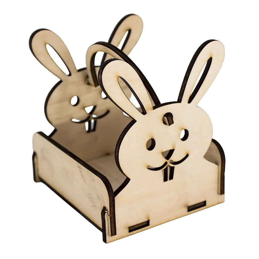 Laser Cut Wooden Easter Bunny Basket