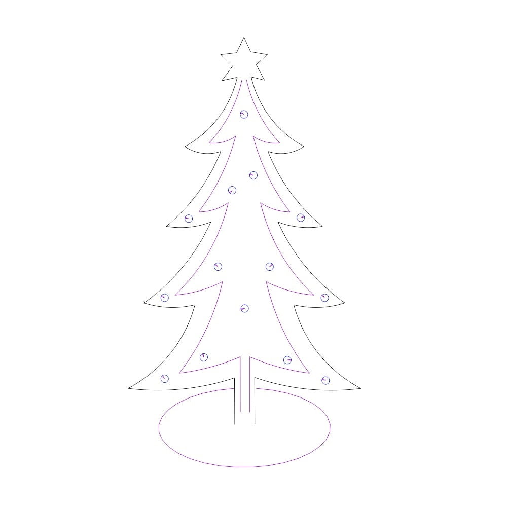 Laser Cut Freestanding Metal Christmas Tree