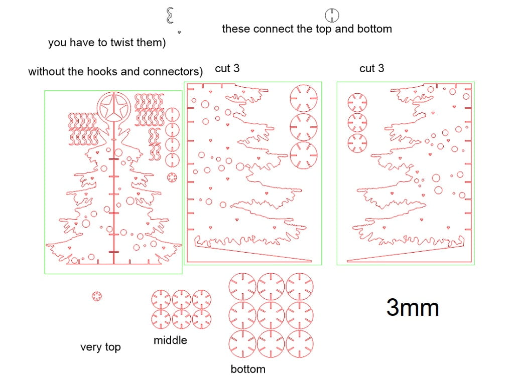 Laser Cut Large Wooden Christmas Tree