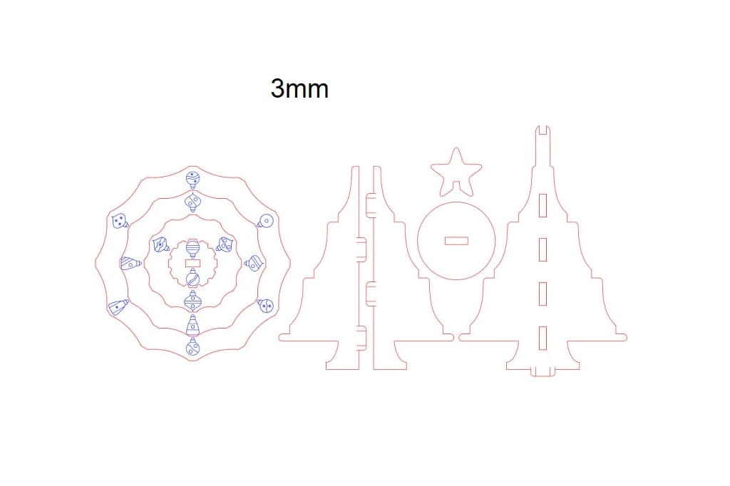 Laser Cut Mini Decorative Christmas Tree