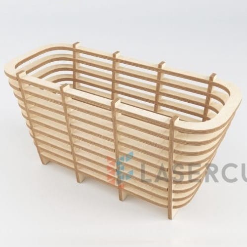 Laser Cut Wooden Layered Laundry Basket