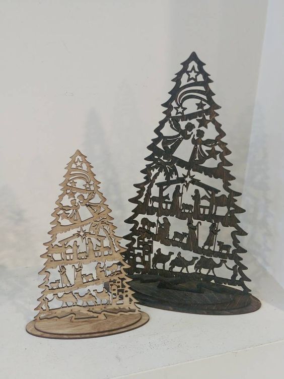 Laser Cut Nativity Scene Christmas Tree