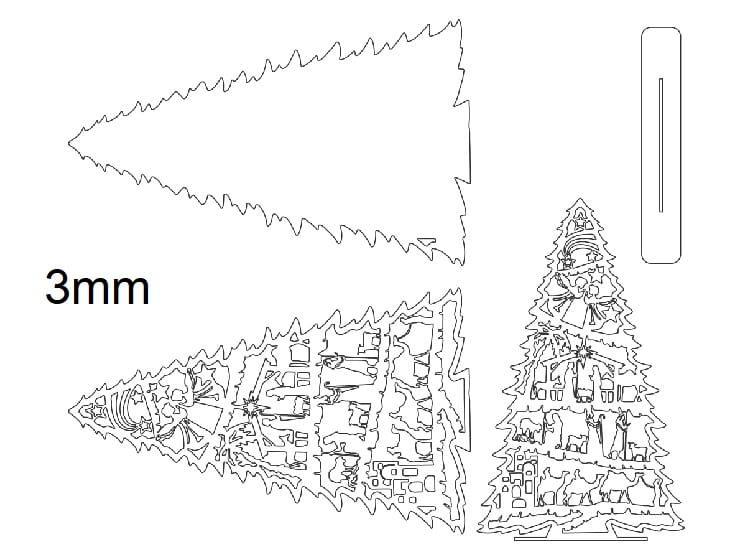 Laser Cut Nativity Scene Christmas Tree