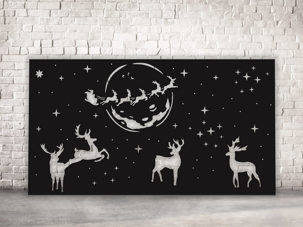 Laser Cut Christmas Scene Wall Panel