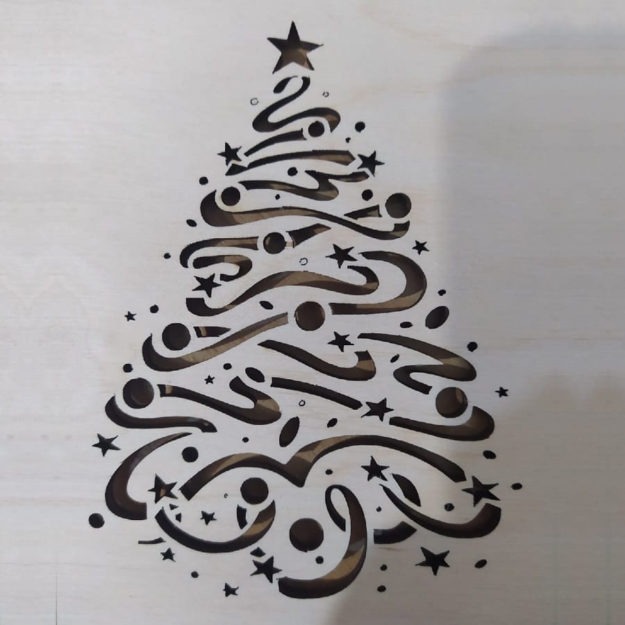 Laser Cut Christmas Tree Stencil Wall Decor