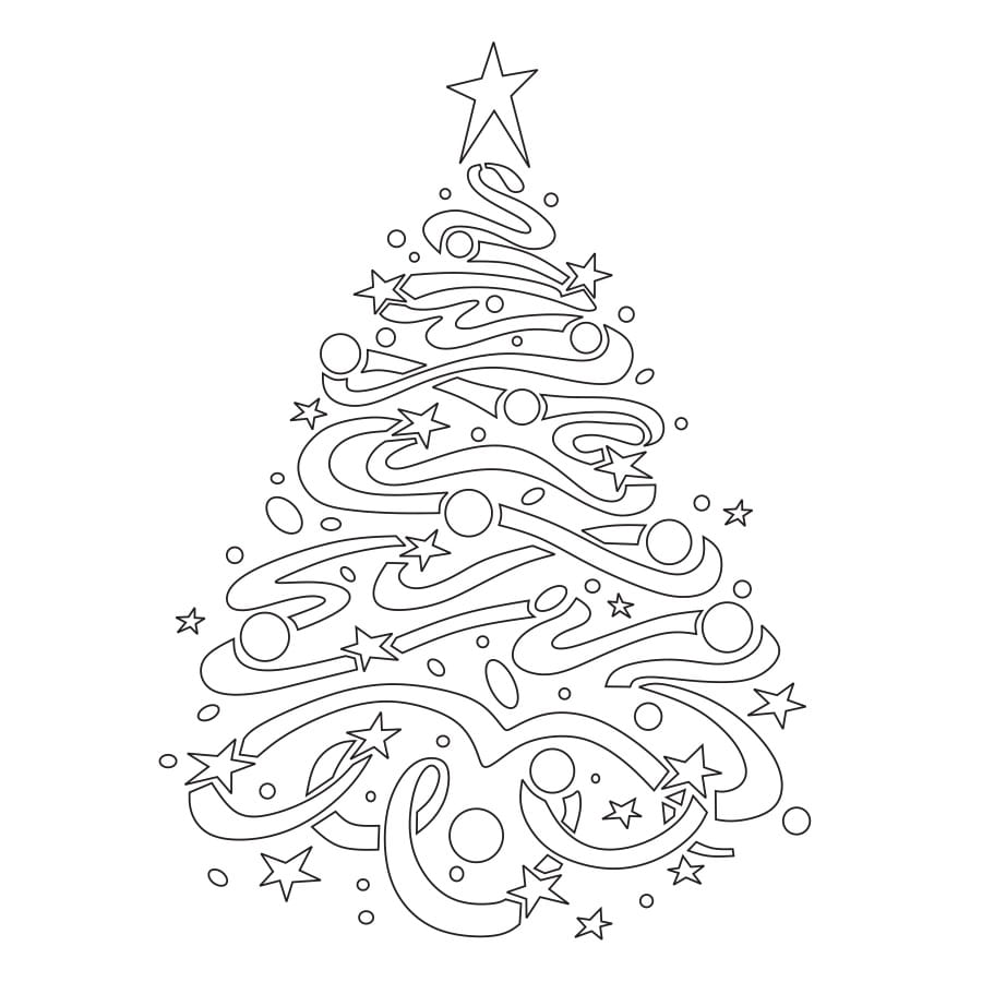 Laser Cut Christmas Tree Stencil Wall Decor