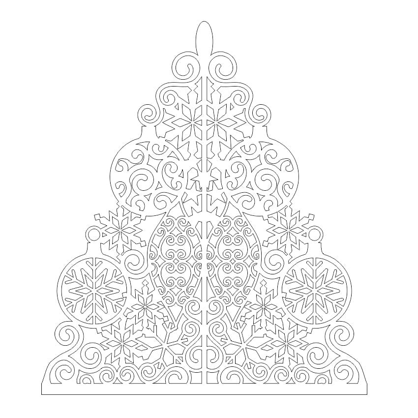 Laser Cut Christmas Tree Wall Decoration