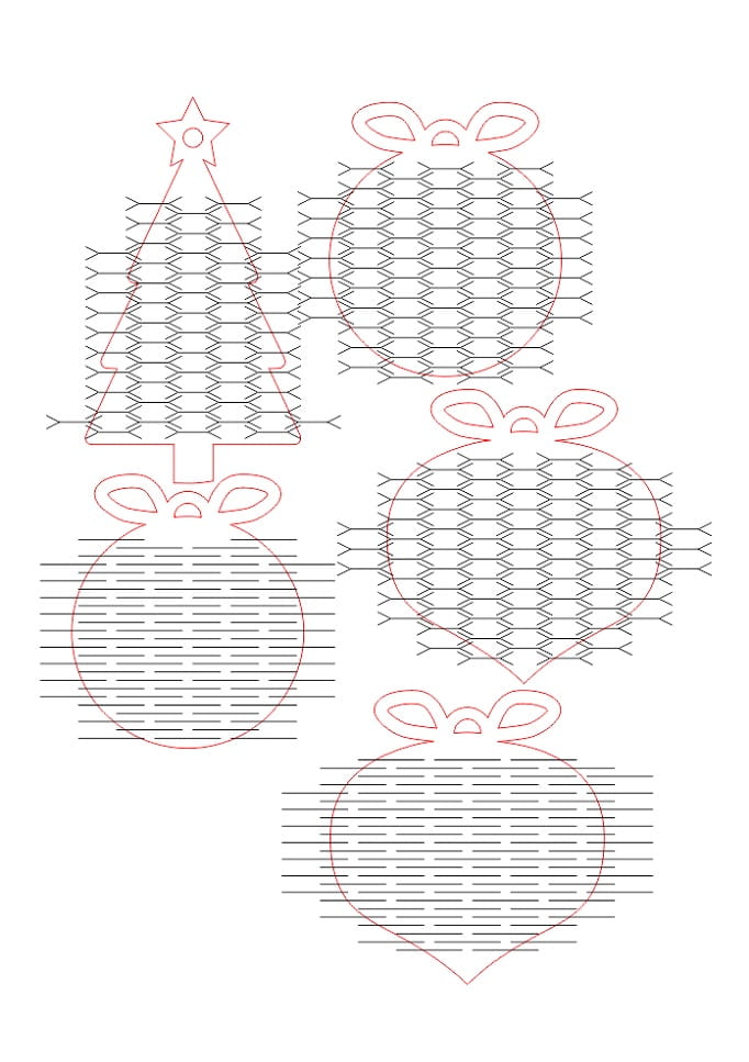 Laser Cut Flexible Christmas Tree Ornaments