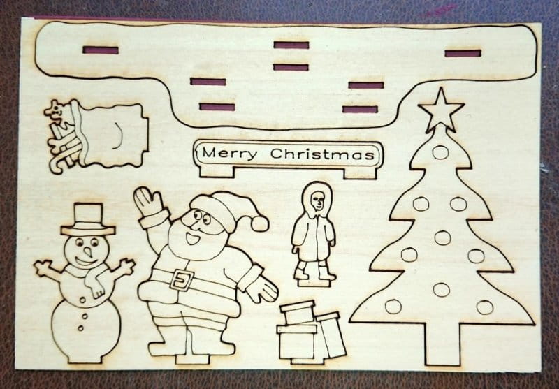 Laser Cut Christmas Holidays Scene Decoration