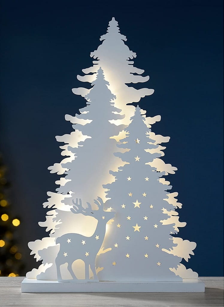 Laser Cut Light Up Christmas Tree Shelf Decor