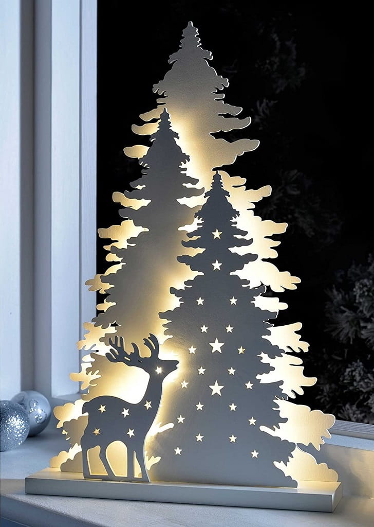 Laser Cut Light Up Christmas Tree Shelf Decor