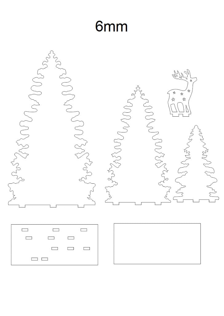 Laser Cut Light Up Christmas Tree Shelf Decor