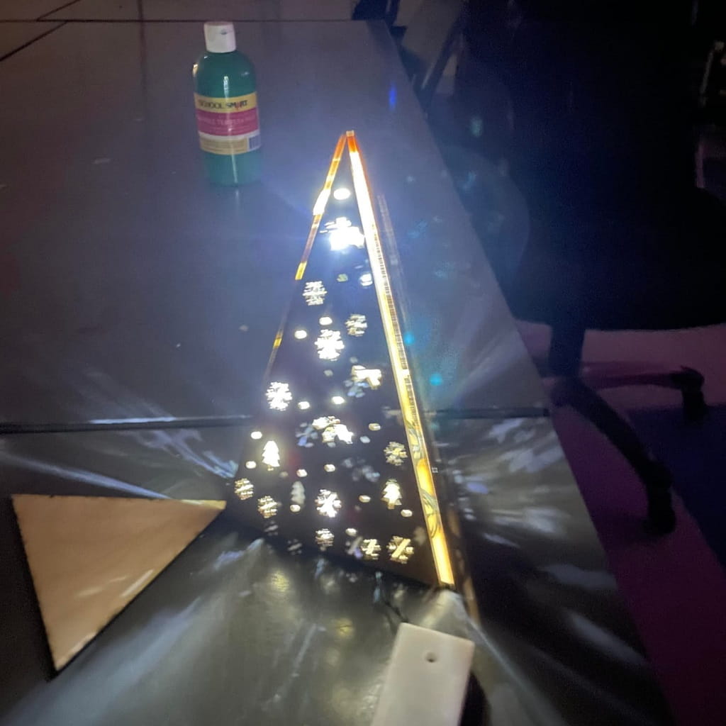Laser Cut Light Up Pyramid Style Christmas Tree
