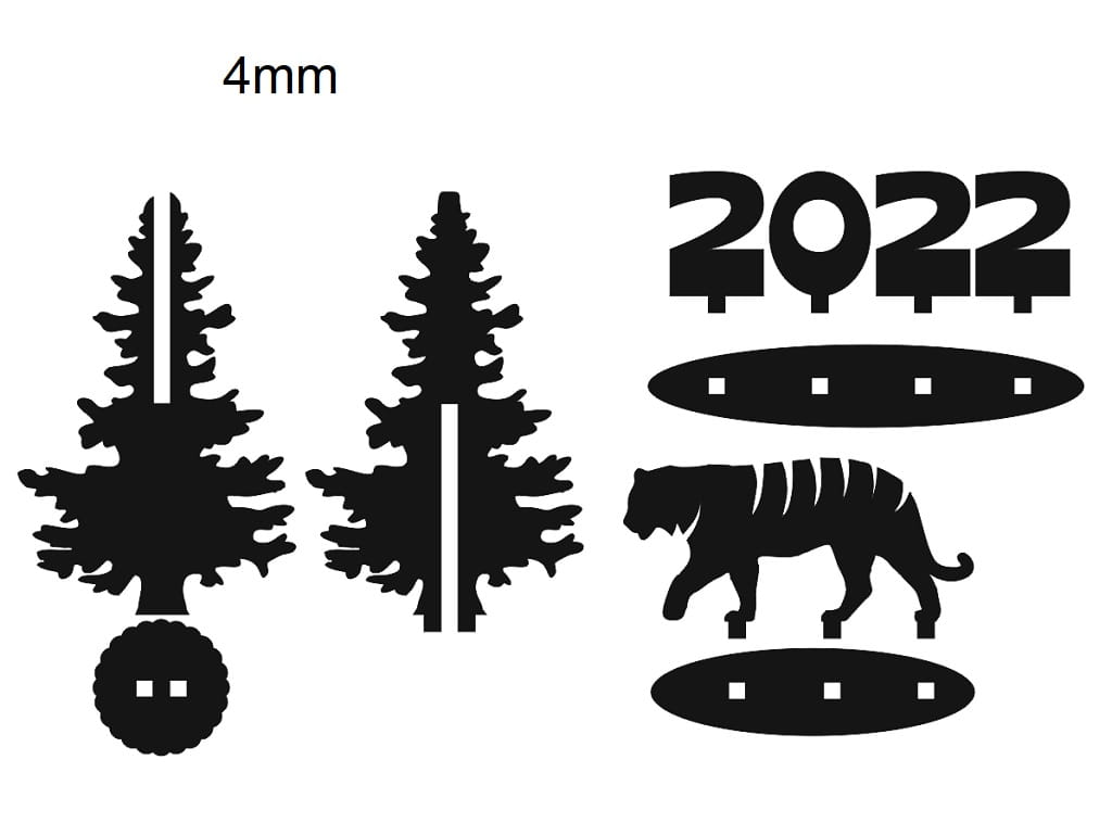 Laser Cut New Year Decor Toys