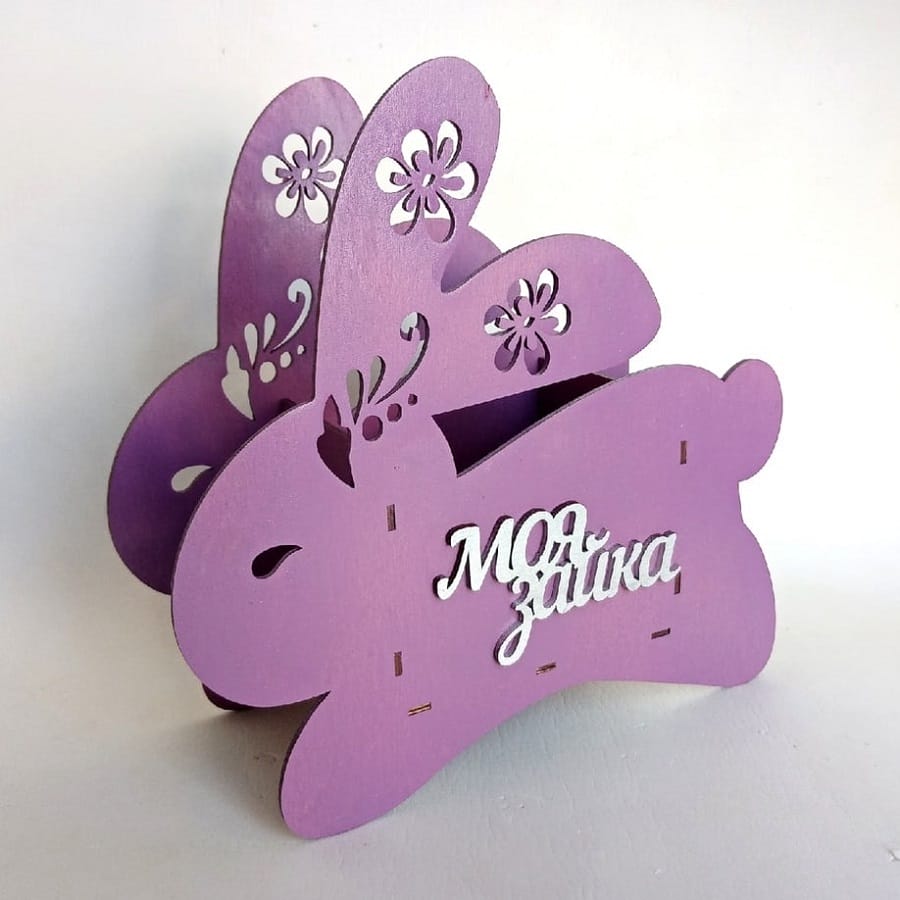 Laser Cut Easter Bunny Cachepot Flower Basket