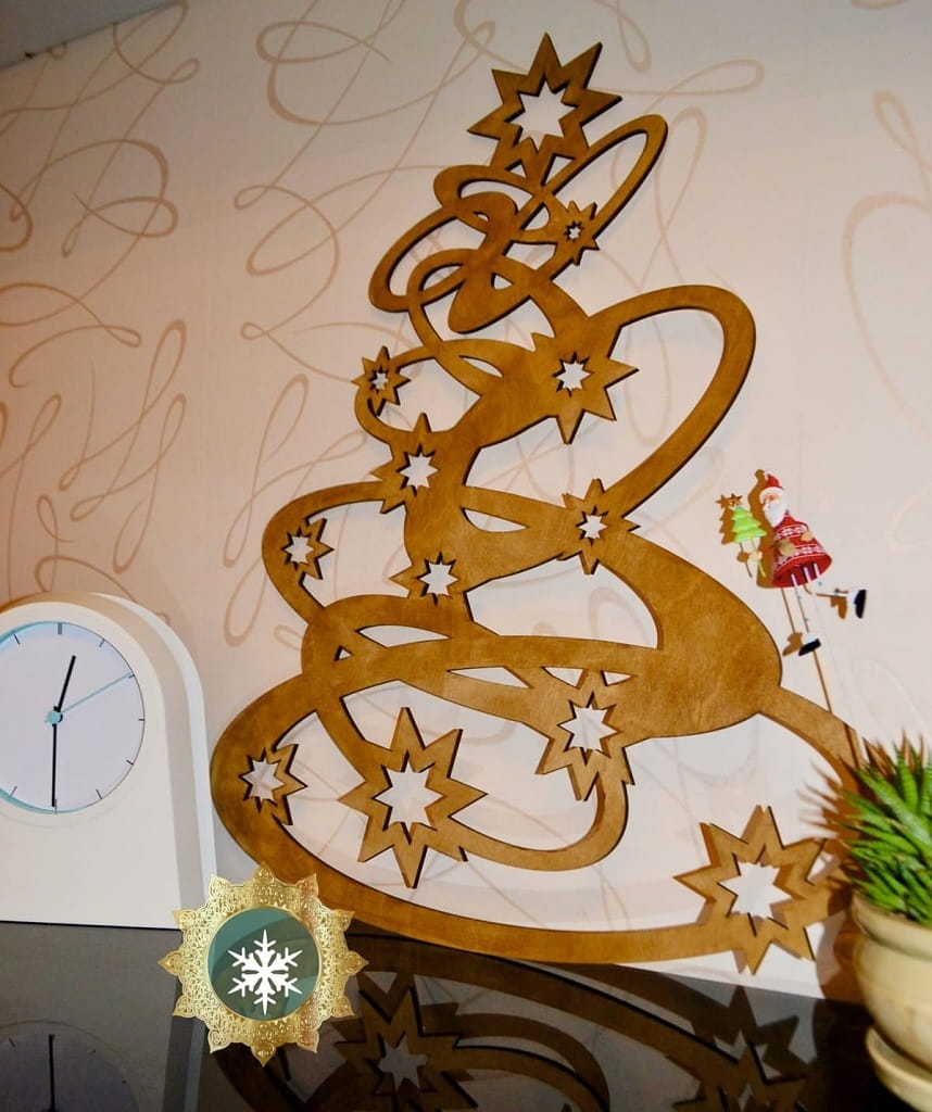 Laser Cut Plywood Christmas Tree Decoration