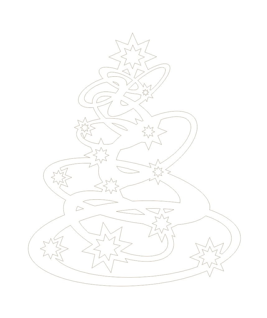 Laser Cut Plywood Christmas Tree Decoration