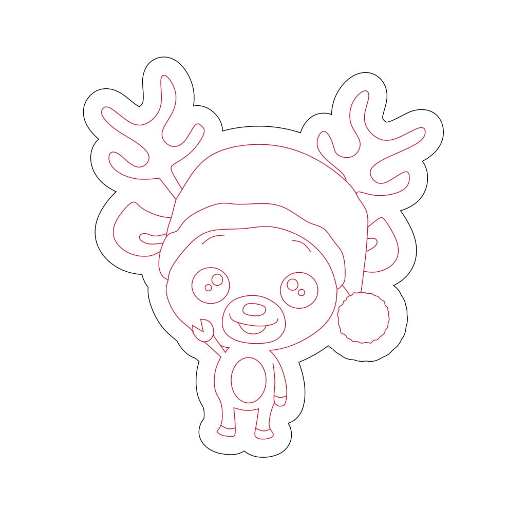 Laser Cut Reindeer Christmas Ornament