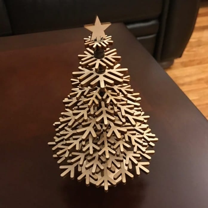 Laser Cut Snowflake Christmas Tree with Star