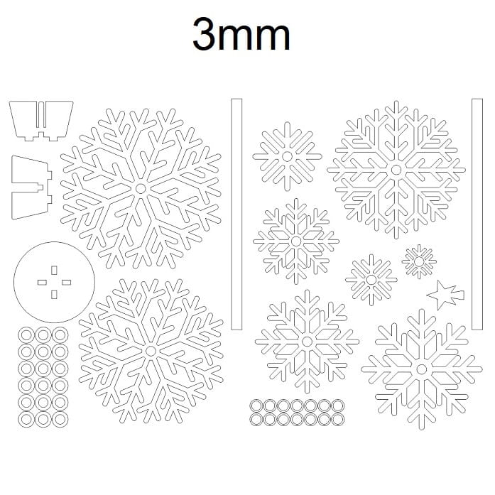 Laser Cut Snowflake Christmas Tree with Star