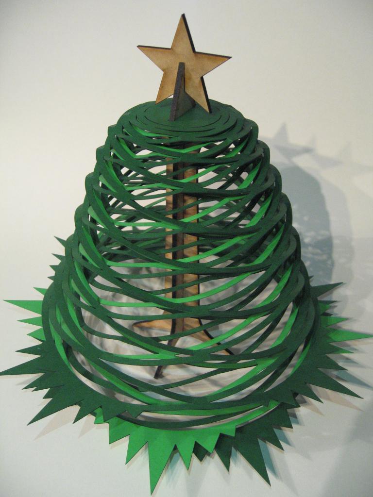 Laser Cut Spiral Pop Up Christmas Tree