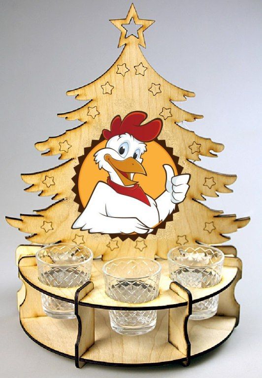 Laser Cut Pine Tree Glass Holder Stand