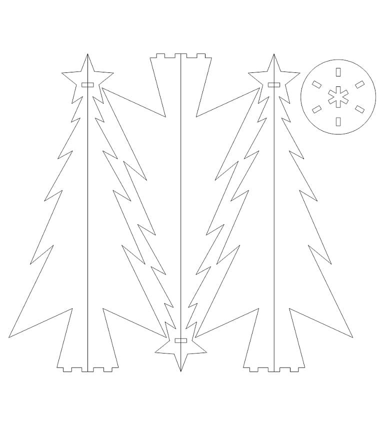 Laser Cut Tabletop Acrylic Christmas Tree