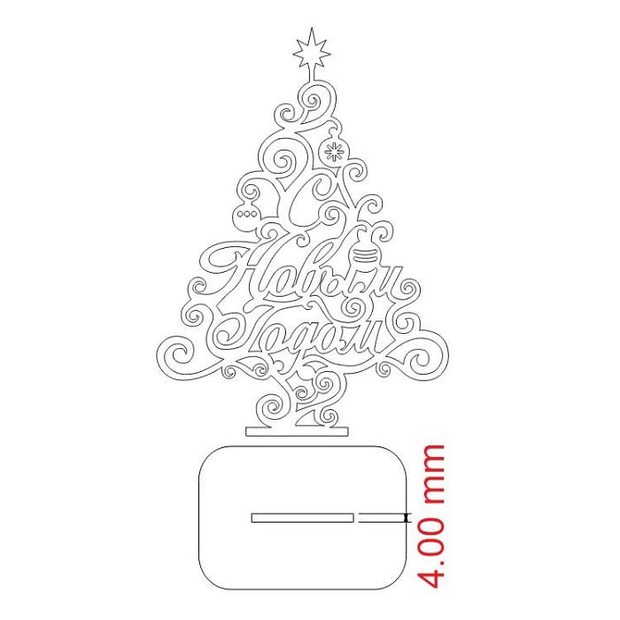 Laser Cut Tabletop Christmas Tree Happy New Year