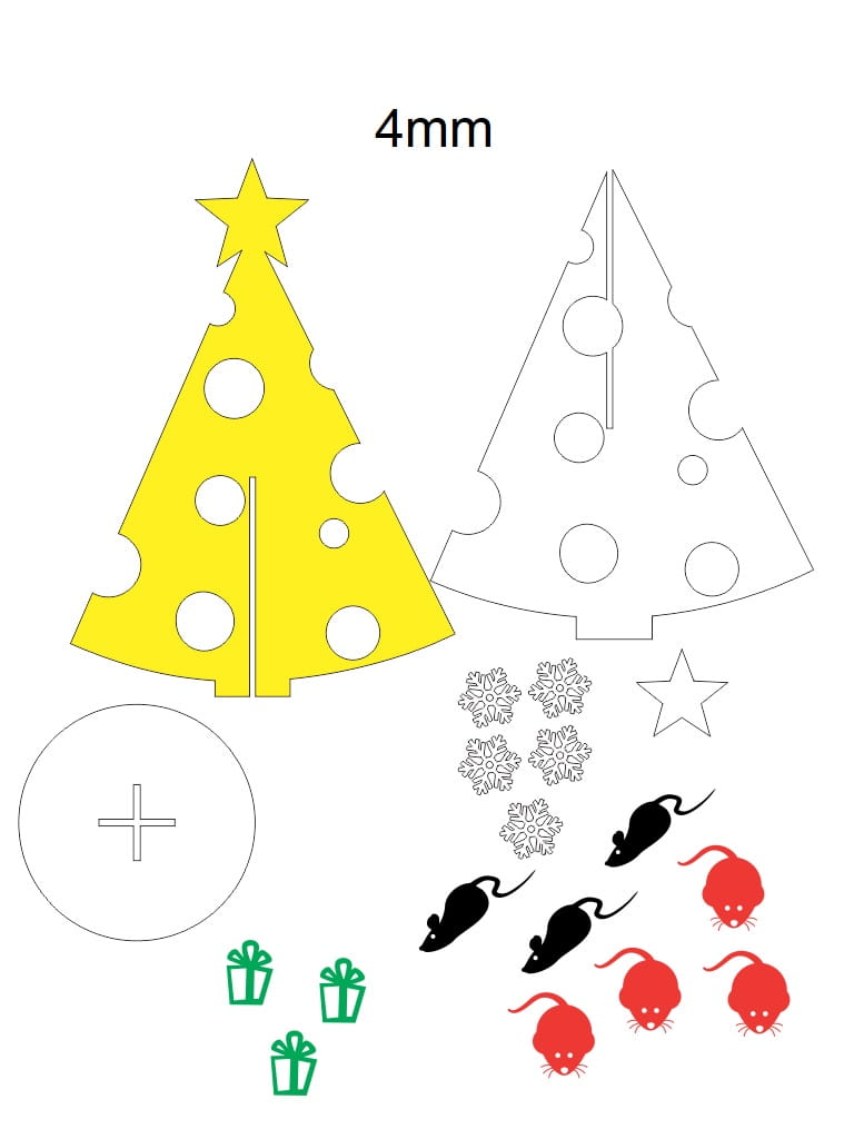 Laser Cut Tabletop Mini Christmas Tree Decor