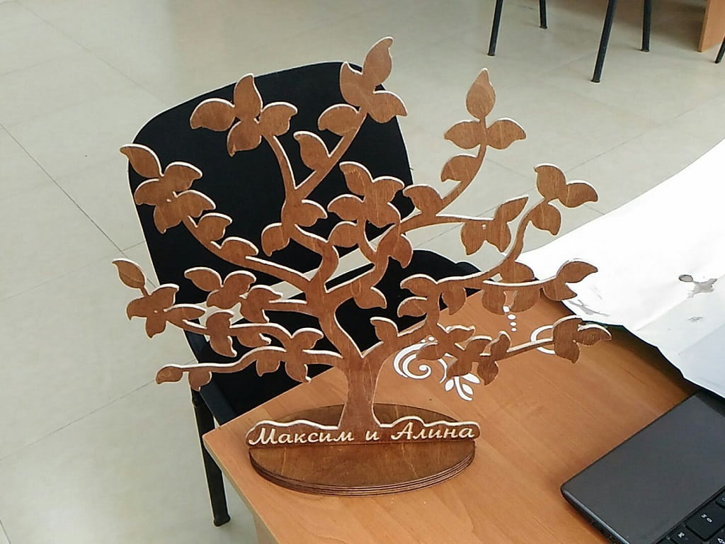 Laser Cut Wood Tree Craft Table Decoration