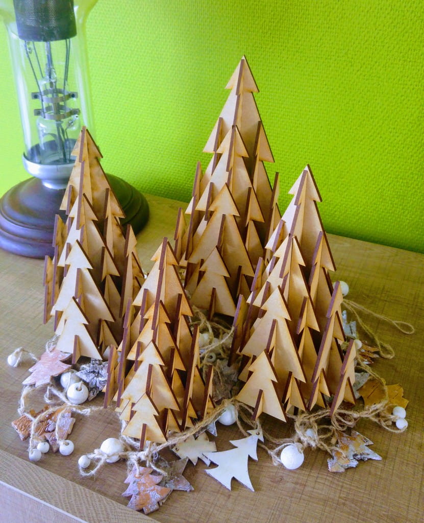 Laser Cut Wooden 3D Christmas Trees Collection