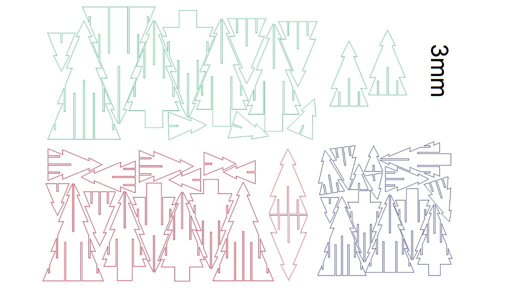 Laser Cut Wooden 3D Christmas Trees Collection