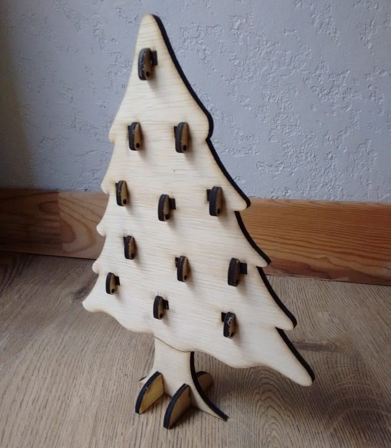 Laser Cut Wooden Advent Calendar Christmas Tree