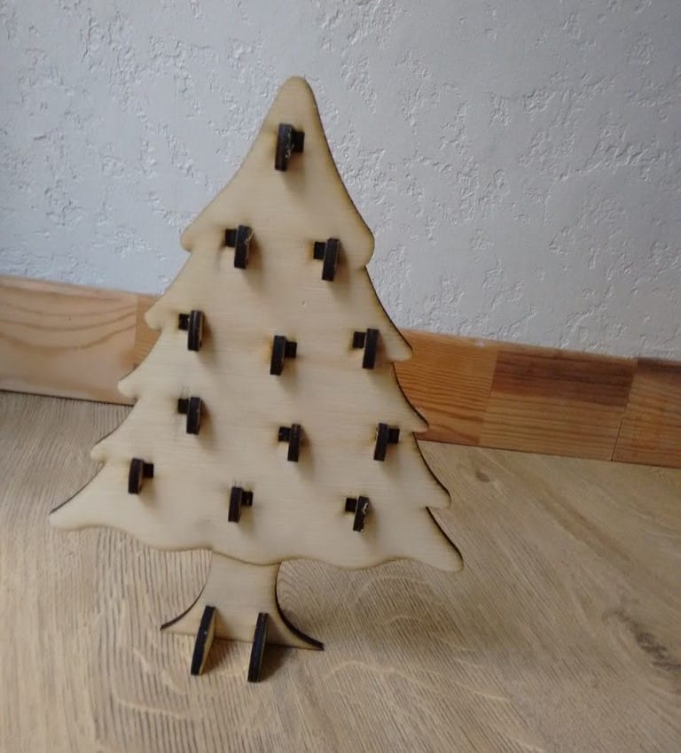 Laser Cut Wooden Advent Calendar Christmas Tree
