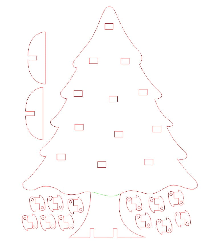 Laser Cut Wooden Advent Calendar Christmas Tree
