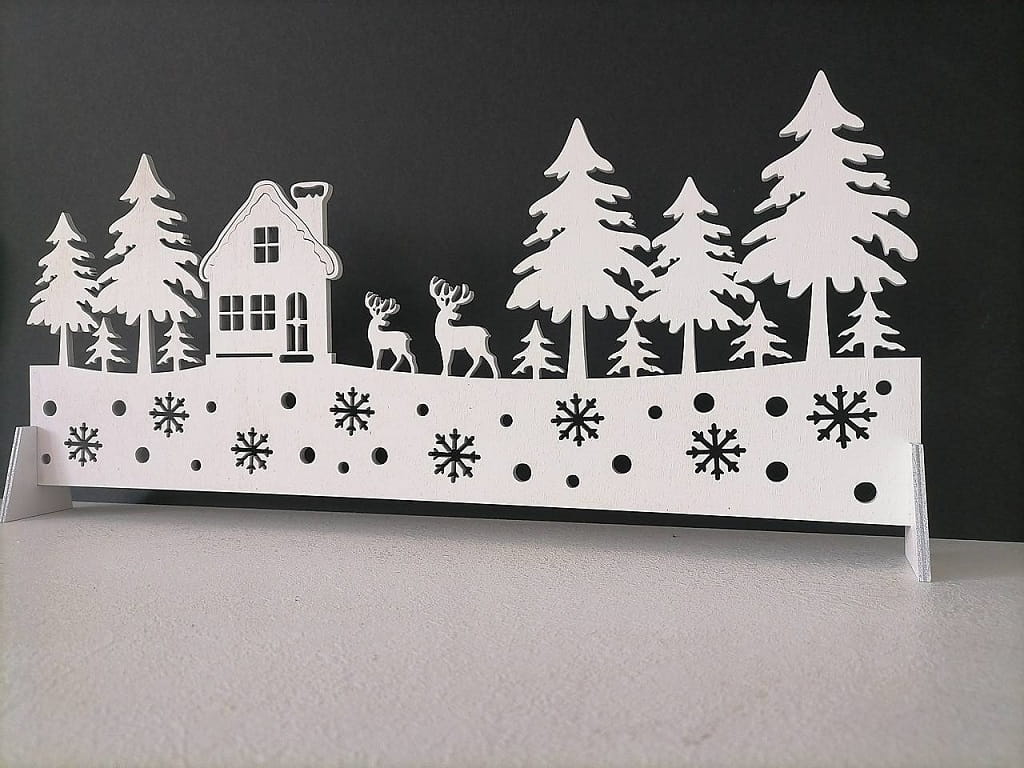 Laser Cut Winter Scene Christmas Decoration for Window