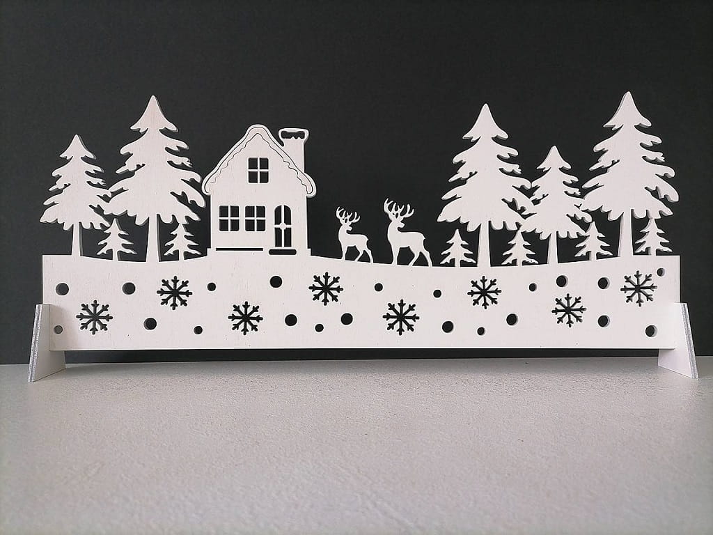 Laser Cut Winter Scene Christmas Decoration for Window