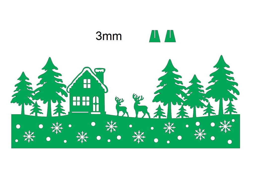 Laser Cut Winter Scene Christmas Decoration for Window