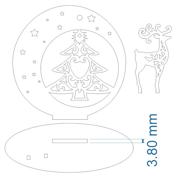 Laser Cut Wooden Christmas Decoration