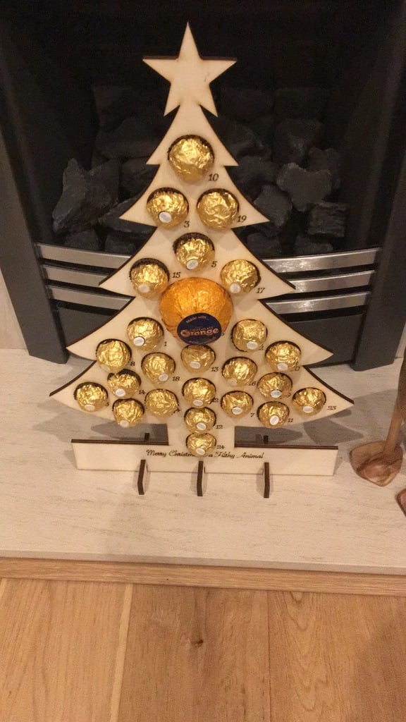 Laser Cut Wooden Christmas Tree Advent Calendar
