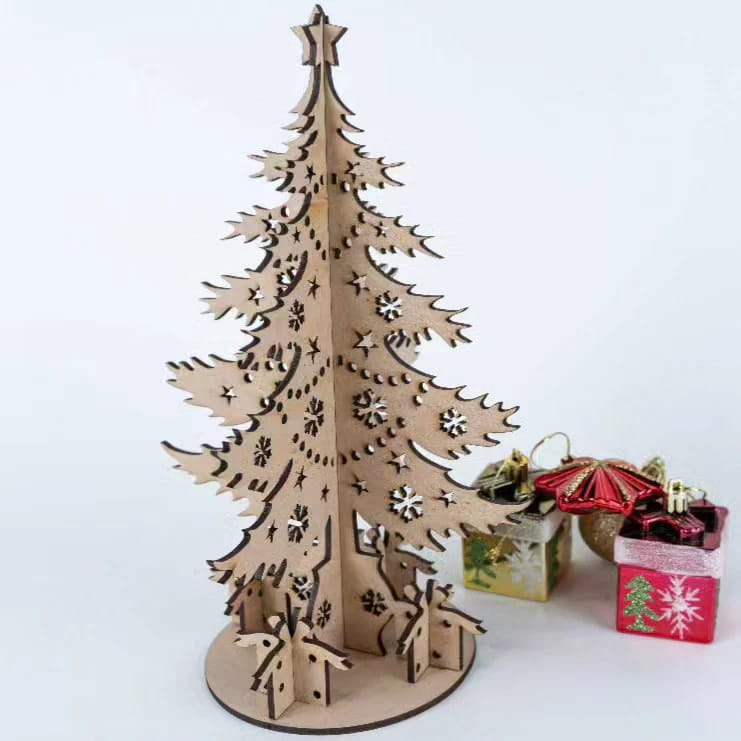 Laser Cut Wooden Christmas Tree Decor