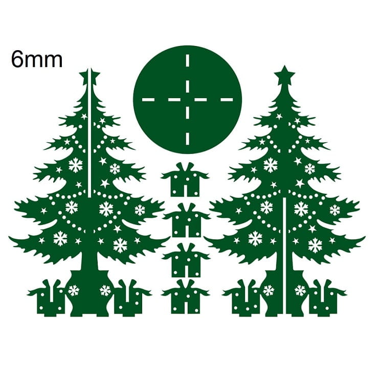 Laser Cut Wooden Christmas Tree Decor