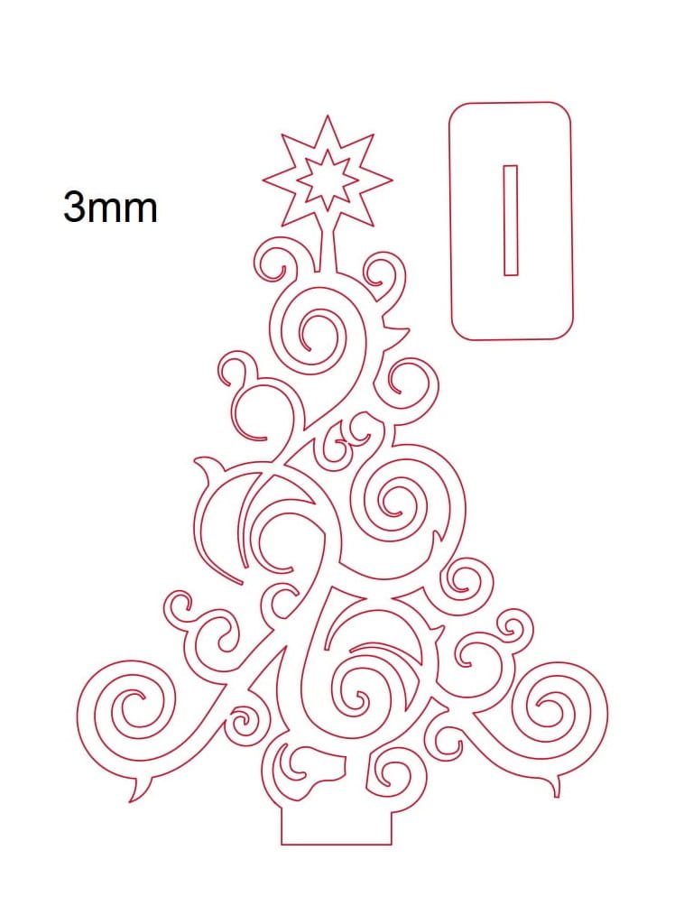 Laser Cut Wooden Christmas Tree Decoration