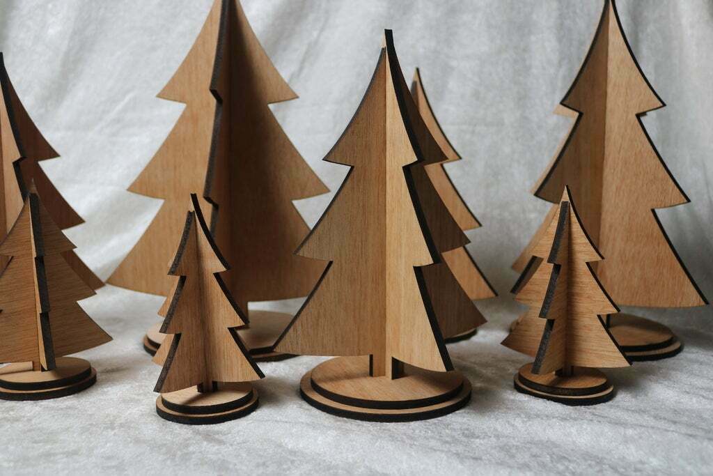 Laser Cut Wooden Christmas Trees 4 Sizes